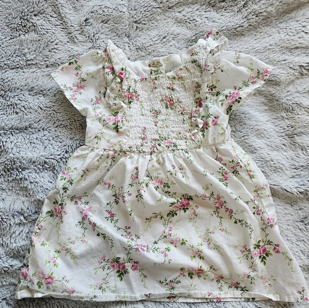 Gymboree White and Pink Floral Blouse